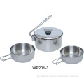 3PCS環境にやさしいステンレス製調理鍋セット